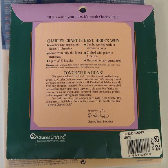 Vintage Cross Stitch Fabric Lot (set of 4) Cotton White 11 Count AIDA Needlework - Picture 7 of 10